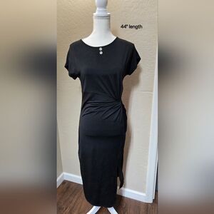 Black Fitted 44" Length Dress. Size M (8-10)